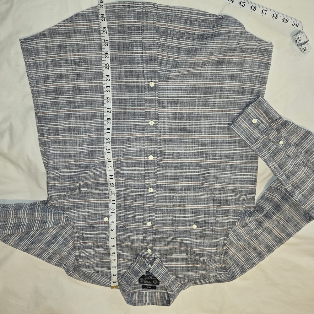 American Rag Men's Gray and White Plaid Button-Down Shirt - Picture 9 of 10